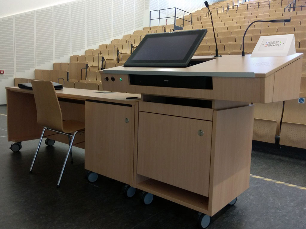 Keypad Controller Panel mounted on Lecture Theatre's lactern